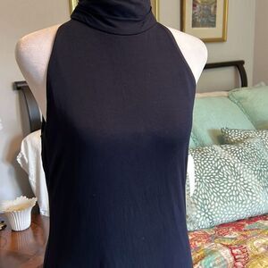 NWT 1State Navy Blue shapely choker neck sheath dress